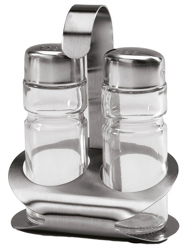 Αλατοπίπερο Σετ 2 Θέσεων Με Inox Βάση