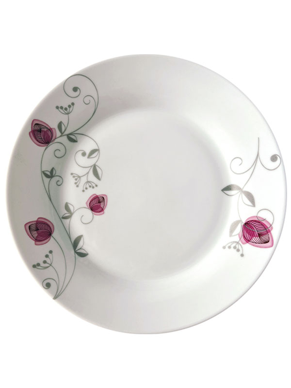 πιάτο ρηχό rose 24cm λευκή πορσελάνη
