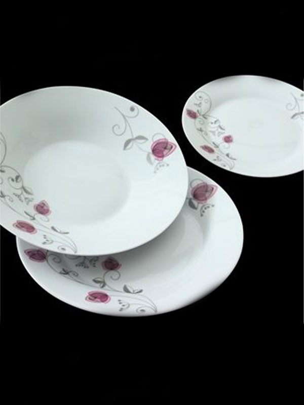 πιάτο ρηχό rose 19εκ λευκή πορσελάνη