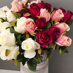 Διακοσμητικά Λουλούδια Κλαδί Μπουμπούκι Τριαντάφυλλο (22151)