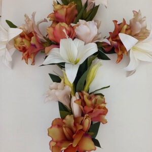 Διακοσμητικά Λουλούδια Foam Σύνθεση Σταυρός