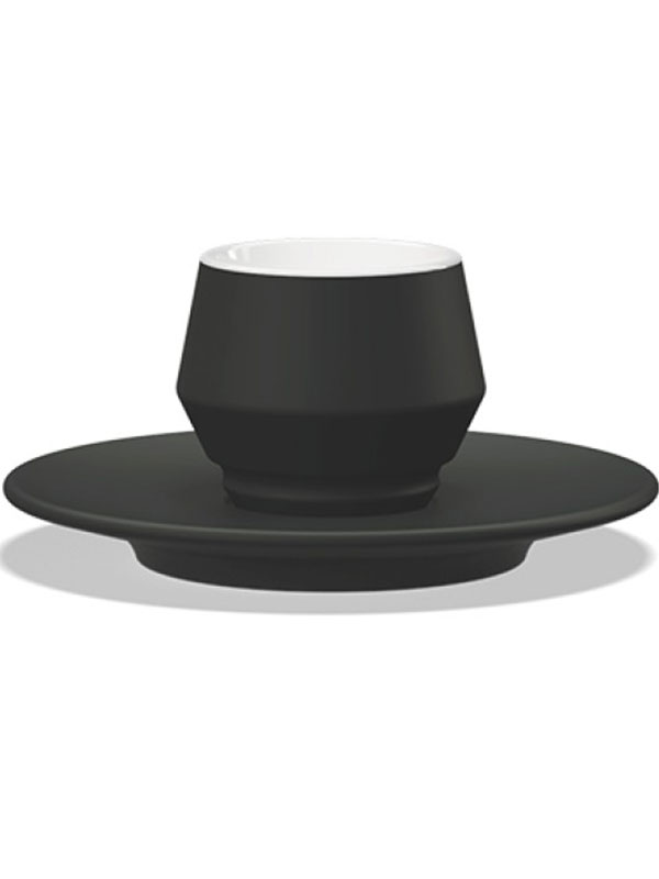 Φλυτζάνι Cappuccino Πορσελάνης Lunik Στοιβαζόμενο Μαύρο 210ml