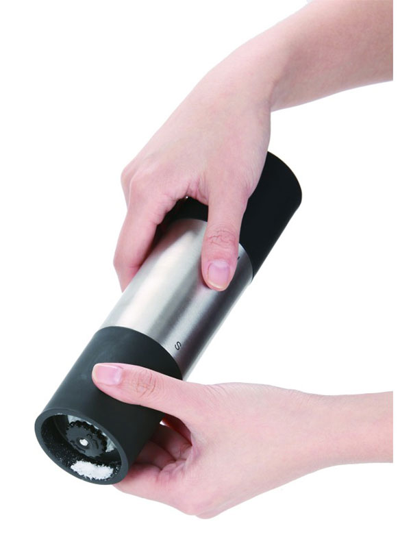 Μύλος Αλάτι / Πιπέρι Inox / Μαύρος Με Κεραμικό Μηχανισμό Sino - Image 2