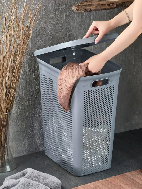 Καλάθι Απλύτων Πλεκτό Slim 29×41×51,5 hcm - Image 3