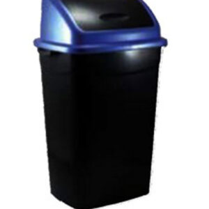 Κάδος Απορριμμάτων Πλαστικός Με Μαύρο - Μπλε Αιωρούμενο Καπάκι