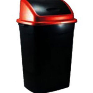 Κάδος Απορριμμάτων Πλαστικός Με Μαύρο - Κόκκινο Αιωρούμενο Καπάκι