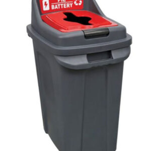 Κάδος Απορριμμάτων Ανακύκλωσης Πλαστικών Με Κόκκινο Καπάκι