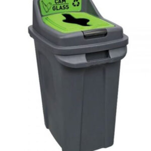 Κάδος Απορριμμάτων Ανακύκλωσης Γυαλιού Με Πράσινο Καπάκι