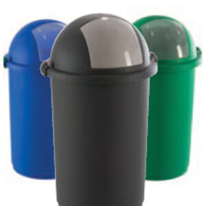 Κάδος Απορριμμάτων Πλαστικός Με Καπάκι Push Μπλε 60Lt
