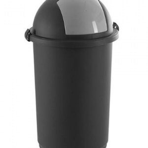 Κάδος Απορριμμάτων Πλαστικός Με Καπάκι Push Γκρι 60Lt