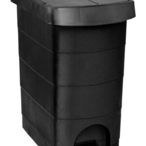 Κάδος Πεντάλ Απορριμμάτων Πλαστικός Με Αιωρούμενο Καπάκι Μαύρος