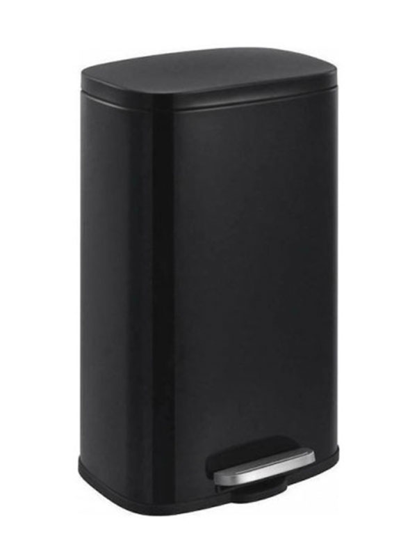 Κάδος Πεντάλ Απορριμμάτων Inox Soft Close Μαύρο 50Lt