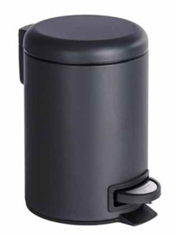 Κάδος Πεντάλ Μεταλλικός Στρογγυλός 5Lt Soft Close Μαύρος