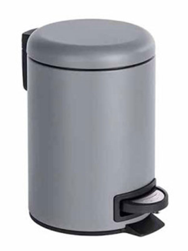 Κάδος Πεντάλ Μεταλλικός Στρογγυλός 5Lt Soft Close Γκρι