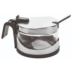 Τυριέρα Ανοξείδωτη με Γυάλινο Καπάκι 9,5x6,5cm