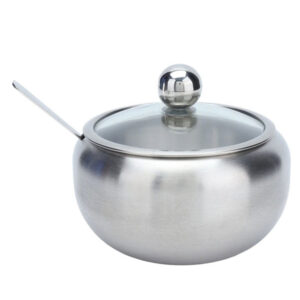 Ζαχαροθήκη Inox Με Γυάλινο Καπάκι 9,2cm