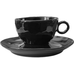Φλιτζάνι Cappuccino Πορσελάνης Rock 230ml Μαύρο Χωρίς Πιατάκι