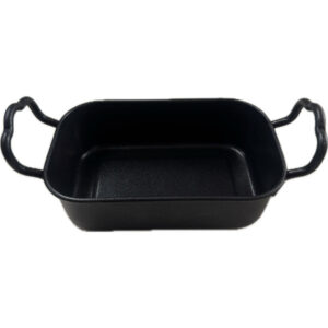 Σαγανάκι Ορθογώνιο Inox Μαύρο Mat Με Inox Χερούλια 15 x 9 x 5hcm