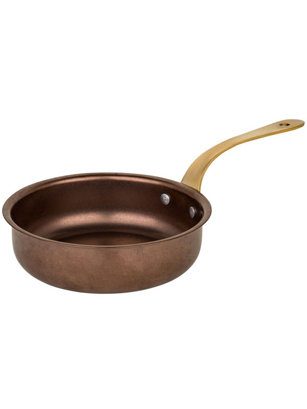 Τηγάνι Σερβιρίσματος Inox Copper Mat Ø13.5x3.8cm με Μπρούτζινο Χερούλι